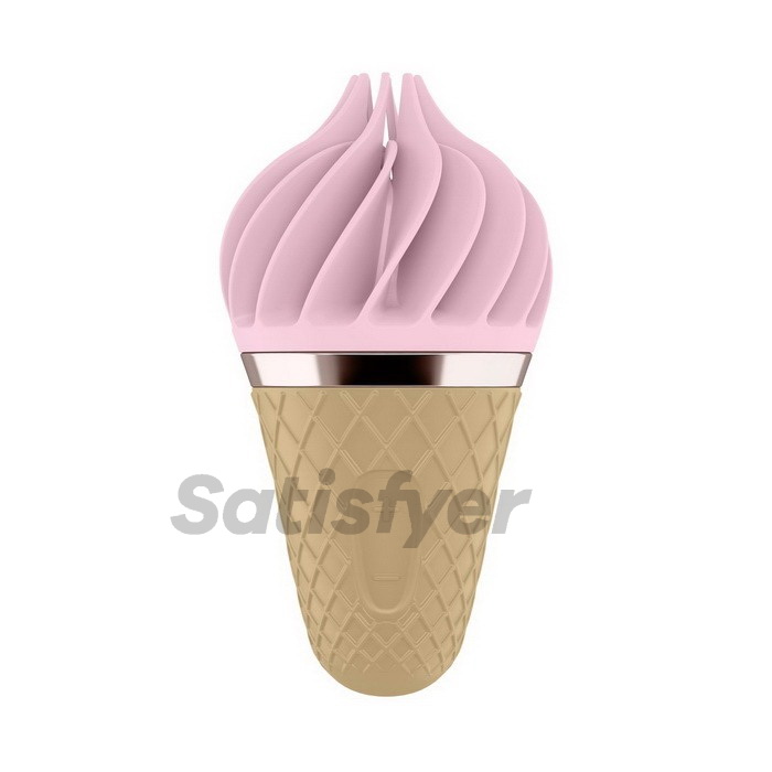 Satisfyer Lay-On Sweet Temptation Pink/Brown - Вибратор мороженка спиннатор
